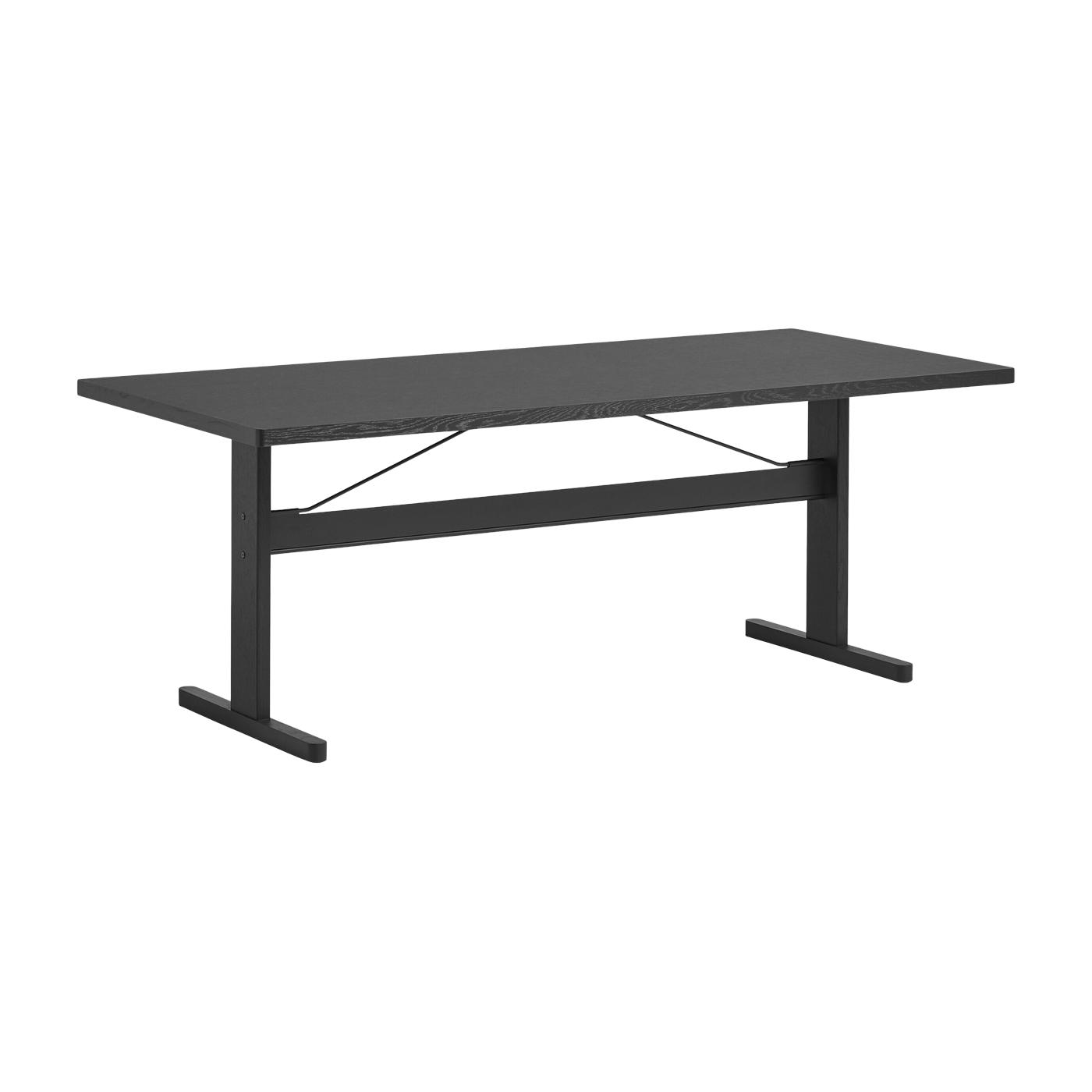 Black oak rectangular dining table 200 cm Passerelle - Hay