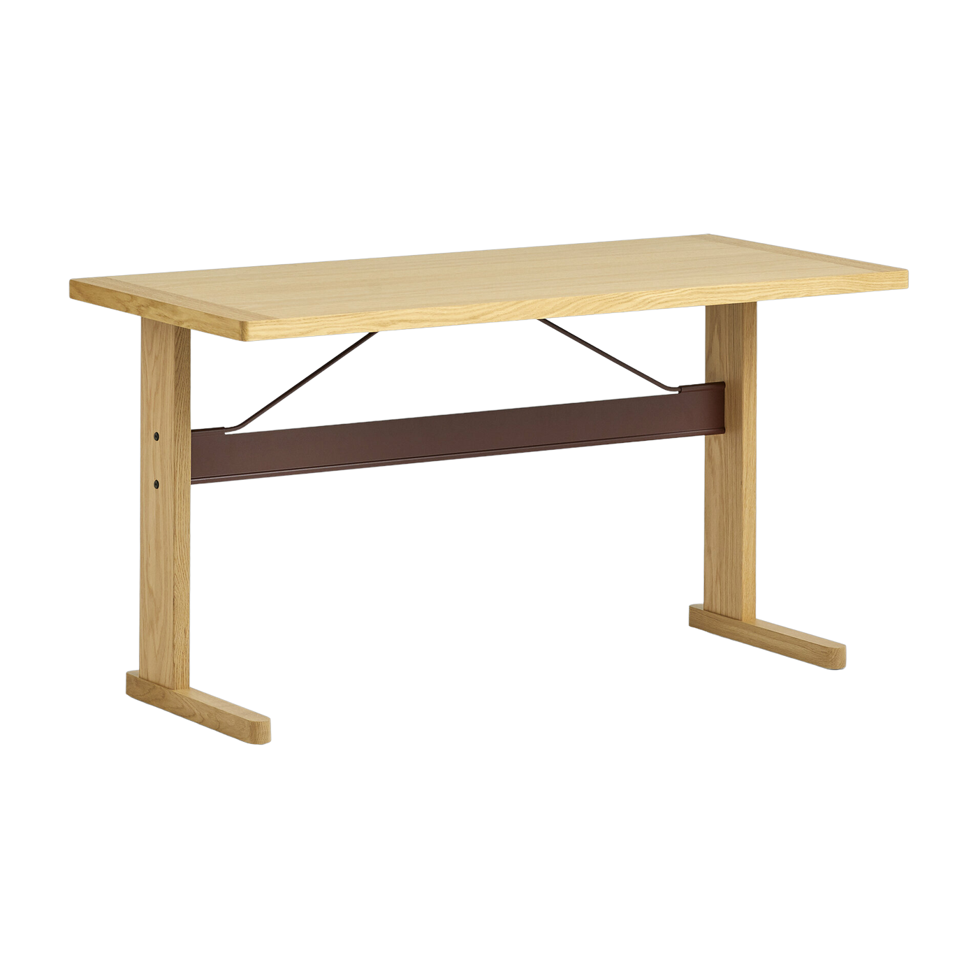 Bureau in natural oak and terracotta 140 cm Passerelle - Hay