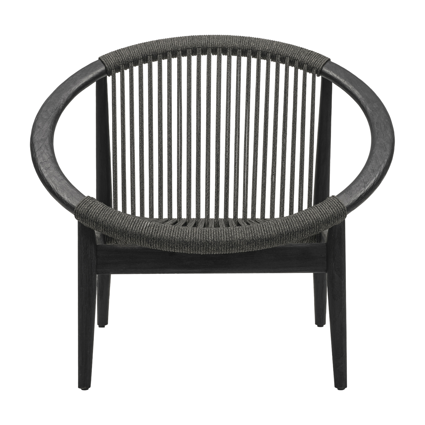 Lounge chair Frida in teak nero con corda in onice nero 80 x 91 x 81 cm - Vincent Sheppard