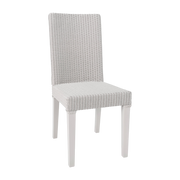 Chaise bois massif tressé loom couleur nuage 95 x 44 x 55 Bridget - KOK