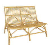 Sillón 2 plazas de ratán natural 80 x 106 x 81 cm David - KOK