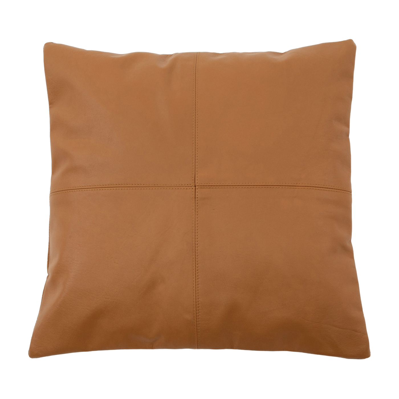 Kissenbezug aus Leder mit vier Bahnen 40 x 40 cm camel -. Bazar Bizar