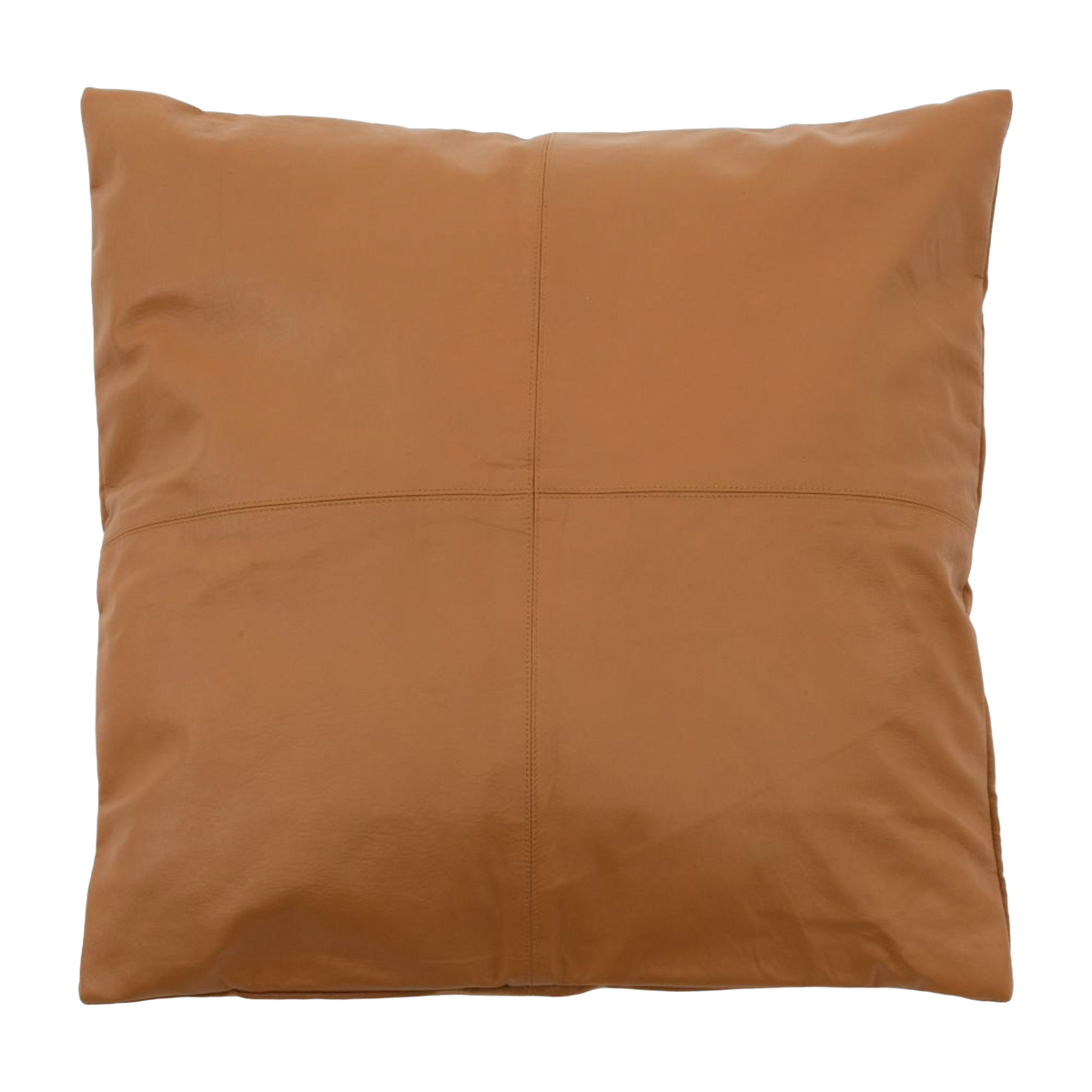 Vierteilige Kissenhülle aus Leder 60 x 60 cm camel -. Bazar Bizar