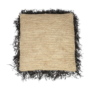 Funda de cojín 60 x 60 cm en Raphia natural negro - Bazar Bizar