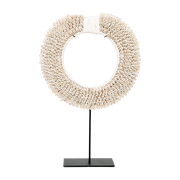 Disque de coquillage Papua sur pied M blanc - Bazar Bizar