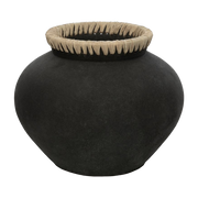 Vase elegante M negro natural - Bazar Bizar