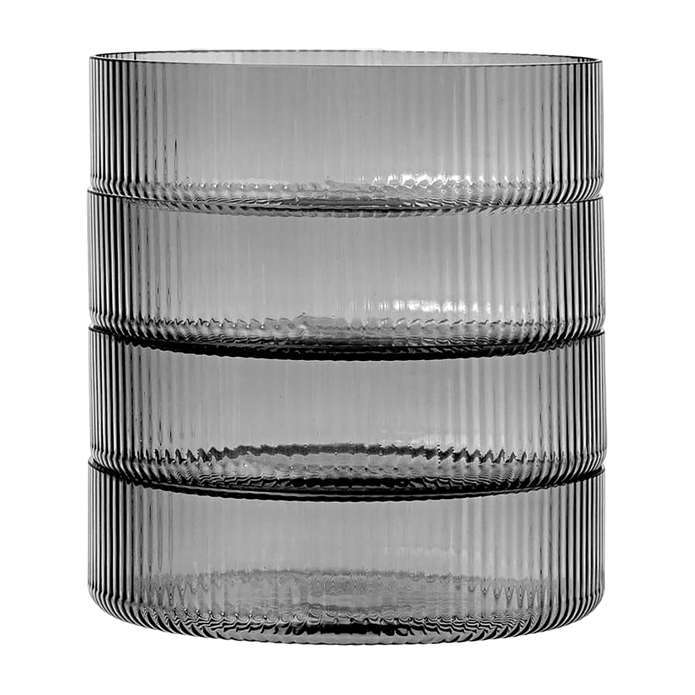 Set de 4 Bols de service en verre gris fumé Ripple - Ferm Living