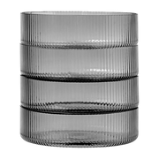 Set de 4 Bols de service en verre gris fumé Ripple - Ferm Living