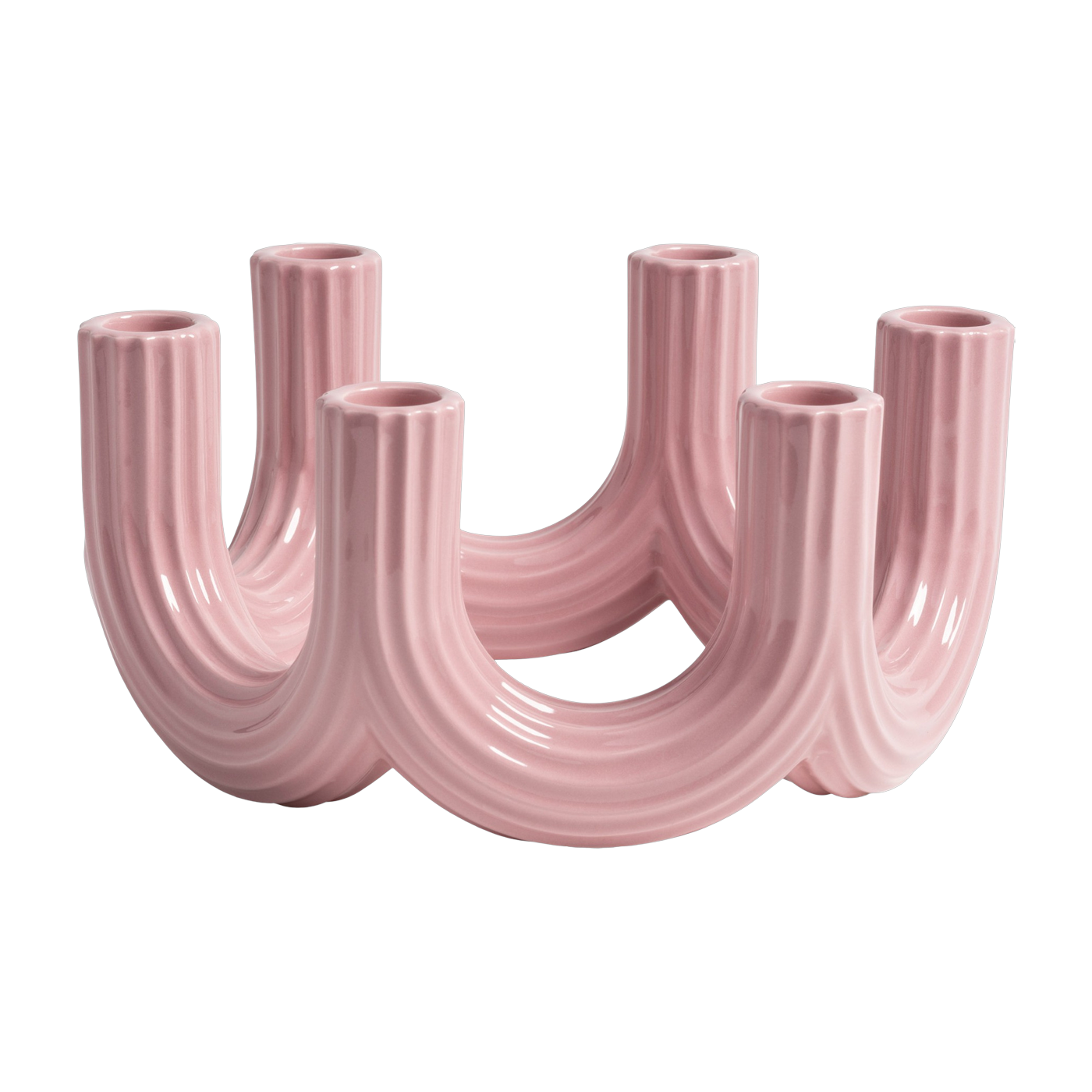 Dolomite candle holder 24 cm pink Churros - &Klevering