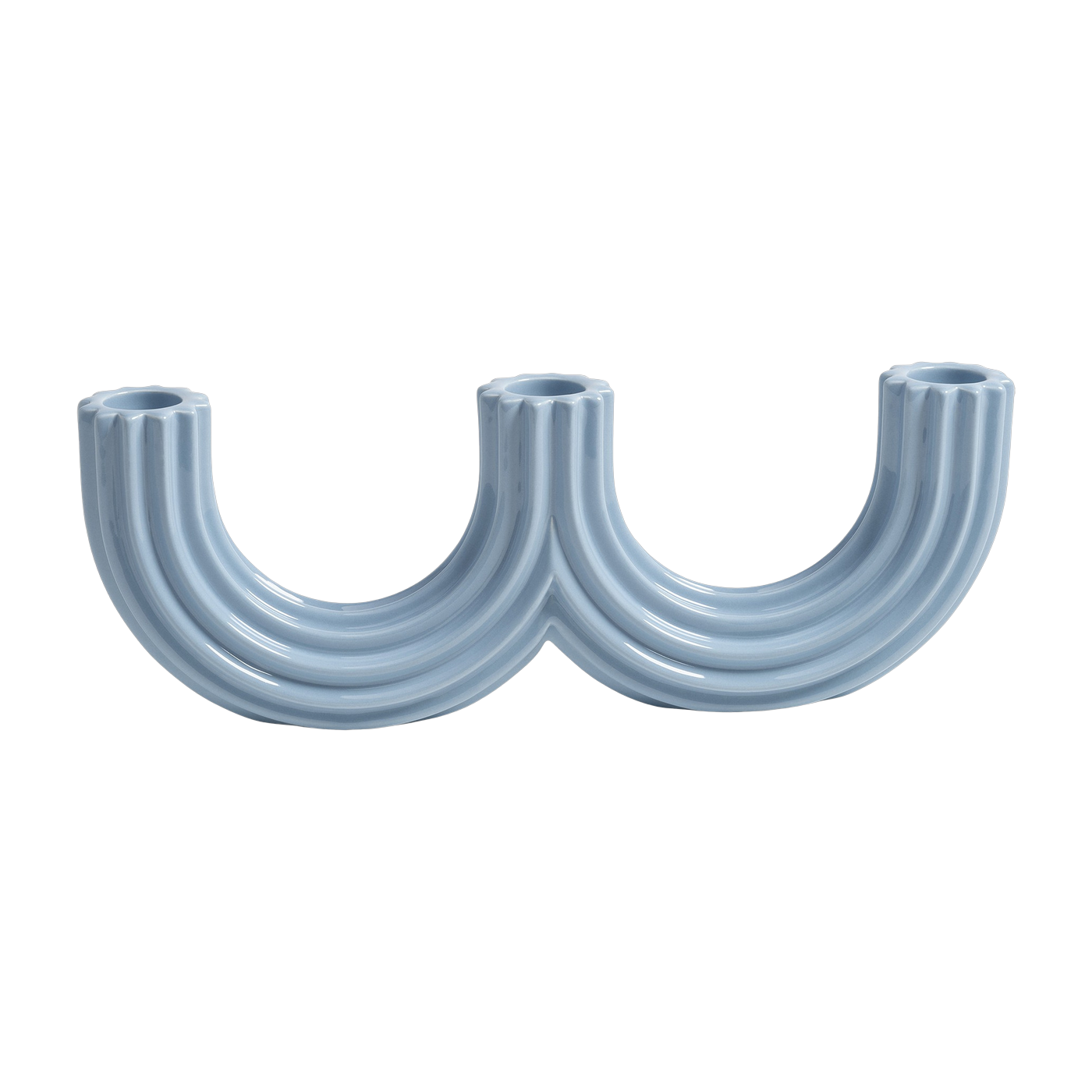 Kerzenhalter aus Dolomit, himmelblau 27 cm Churros - &Klevering