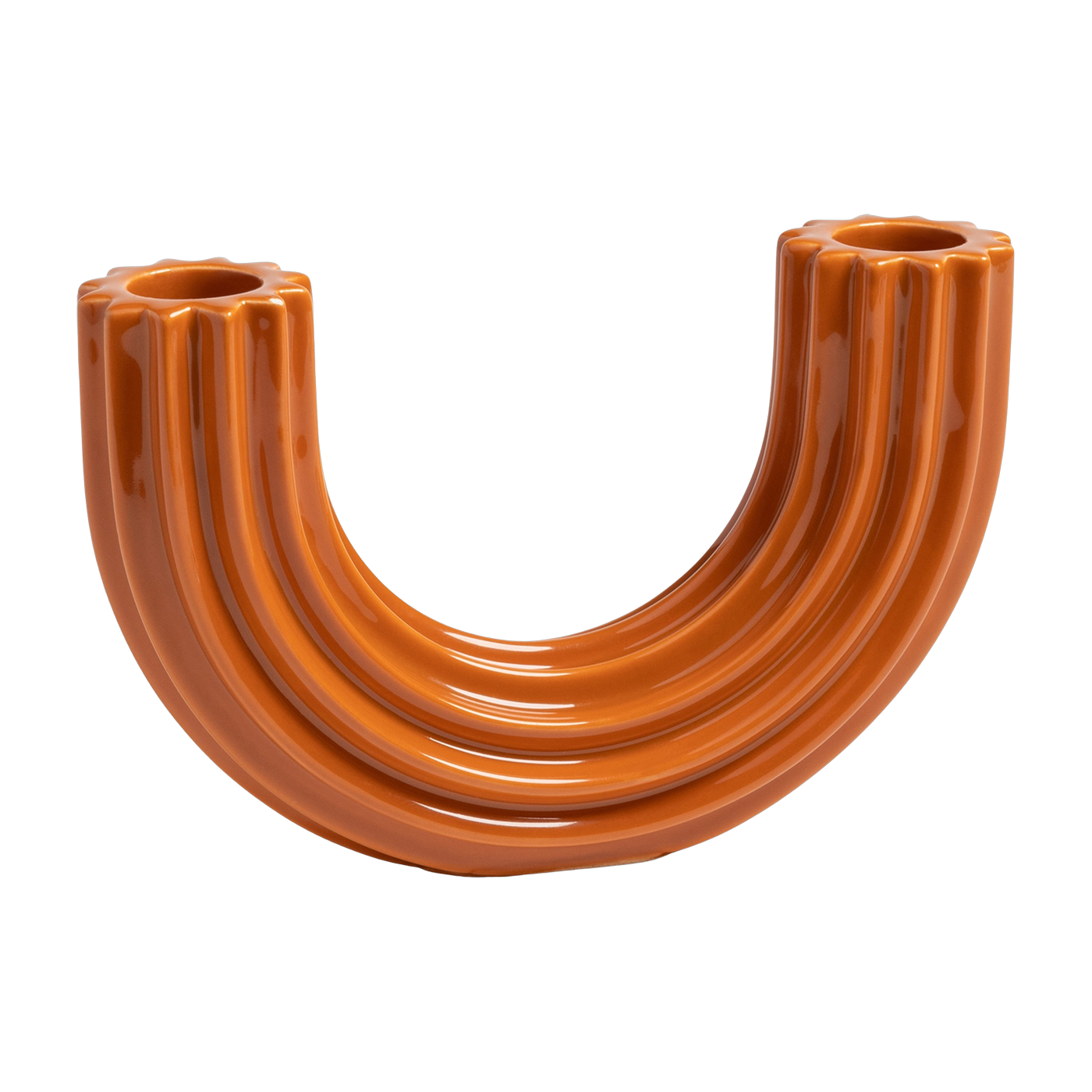 Kerzenhalter aus braunem Dolomit 16, 5 cm Churros - &Klevering