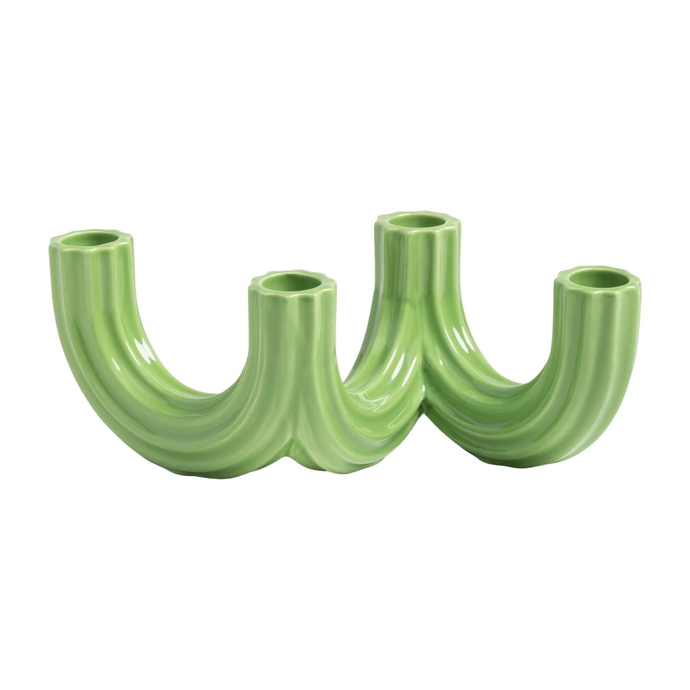 Green dolomite candle holder 24 cm Churros - &Klevering