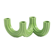 Green dolomite candle holder 24 cm Churros - &Klevering
