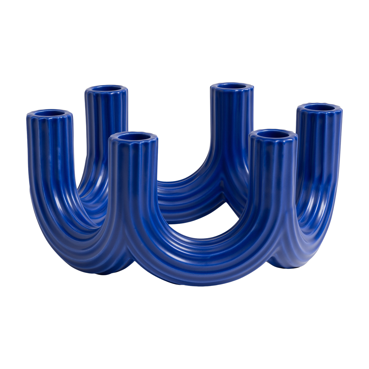 Blue dolomite candleholder 24 cm Churros - &Klevering
