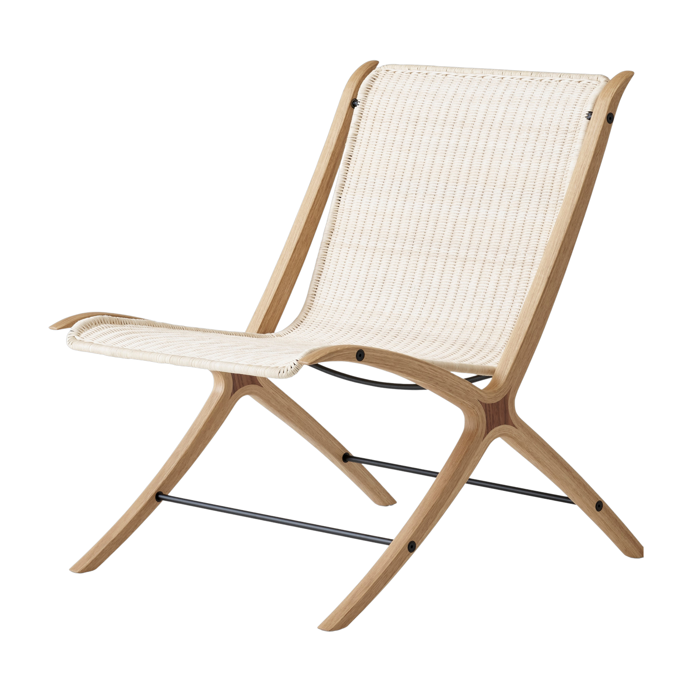 X HM10 Oak and Rattan Chair with Walnut Details - &Tradition