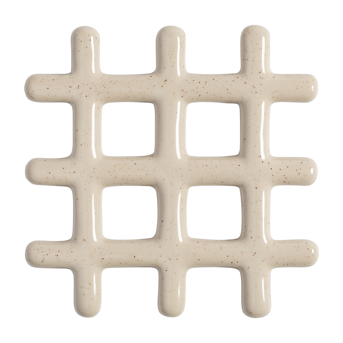 Dessous de plat en céramique tacheté beige 19 cm Grille - &Klevering