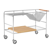 Multifunktionswagen Alima NDS1 aus Chrom und naturlackierter Eiche - &tradition