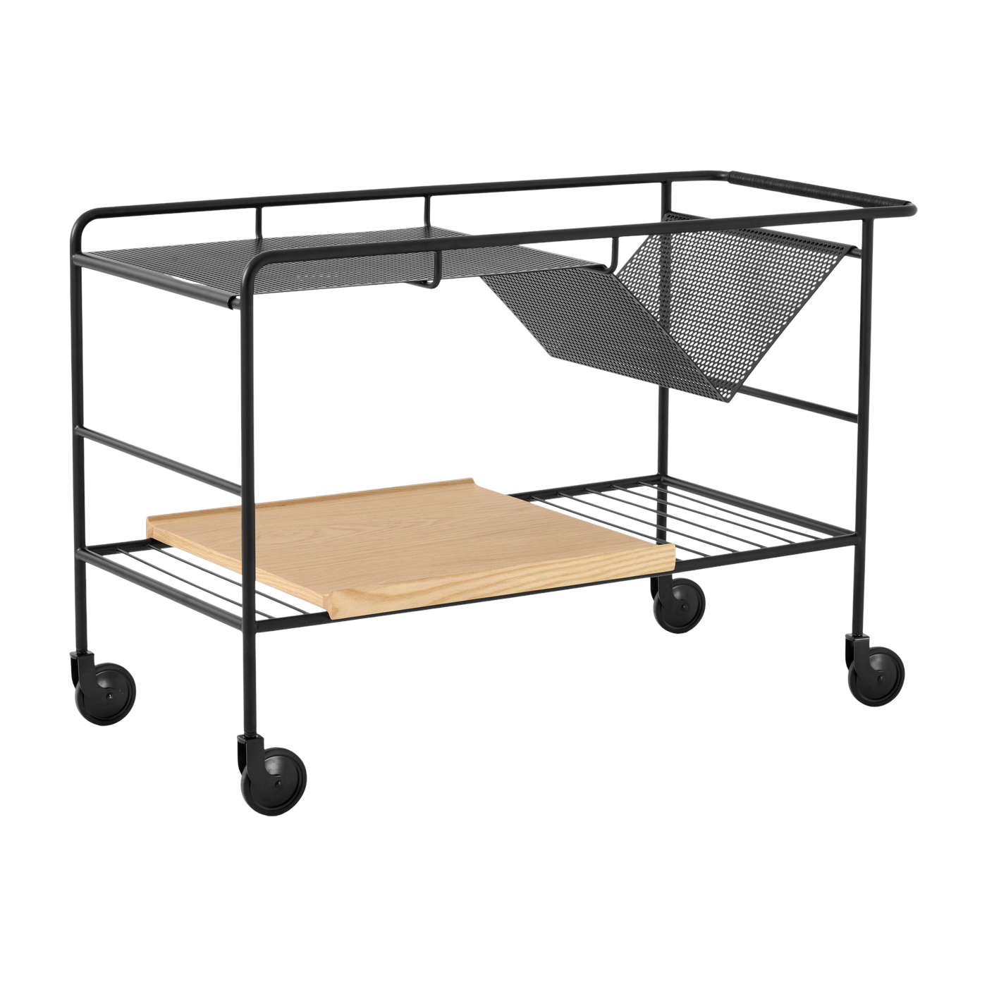 Carrello multifunzione Alima NDS1 in rovere laccato e nero - &tradition