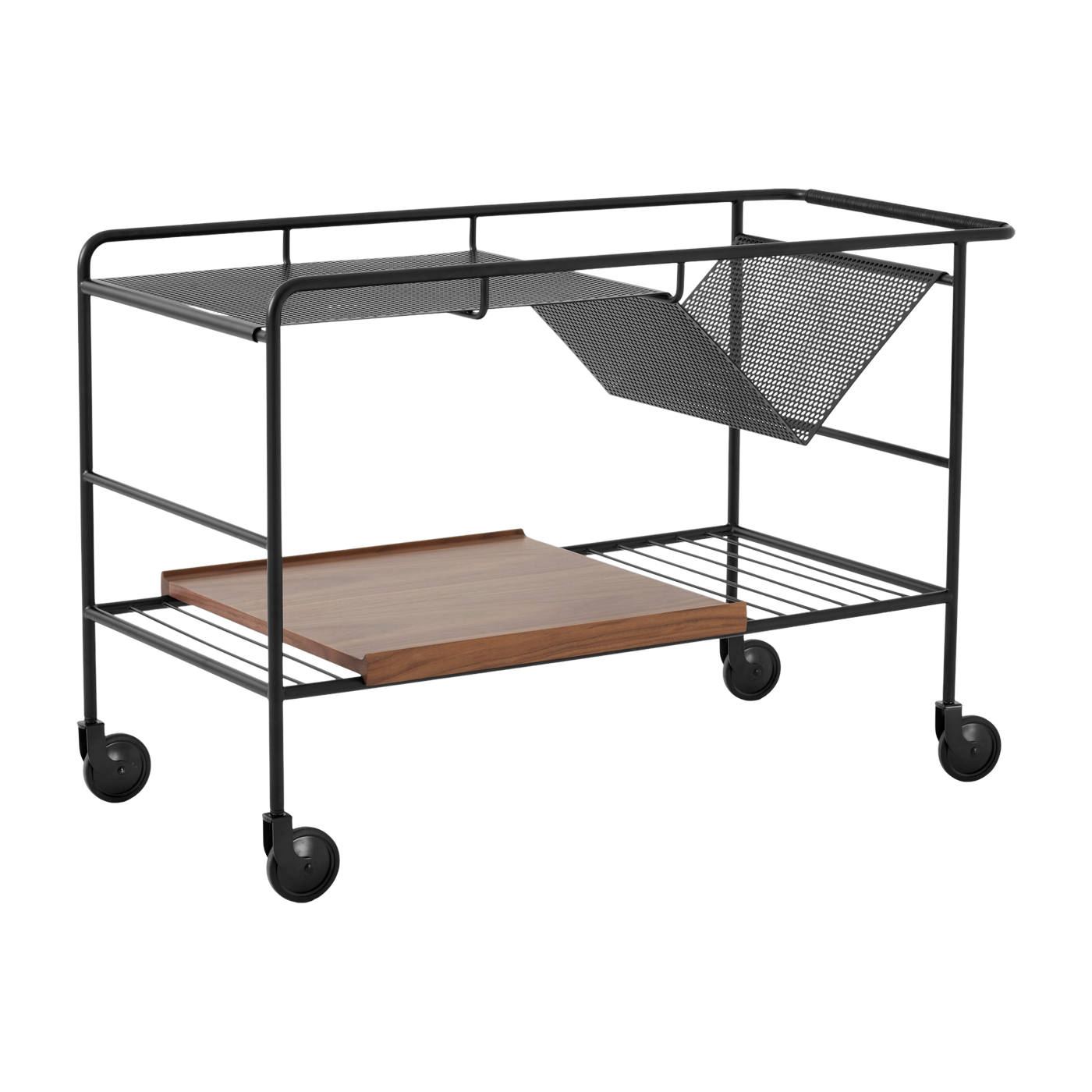 Carrello multifunzione Alima NDS1 nero e laccato noce - &tradition
