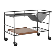 Alima NDS1 black and lacquered walnut multipurpose cart - &tradition