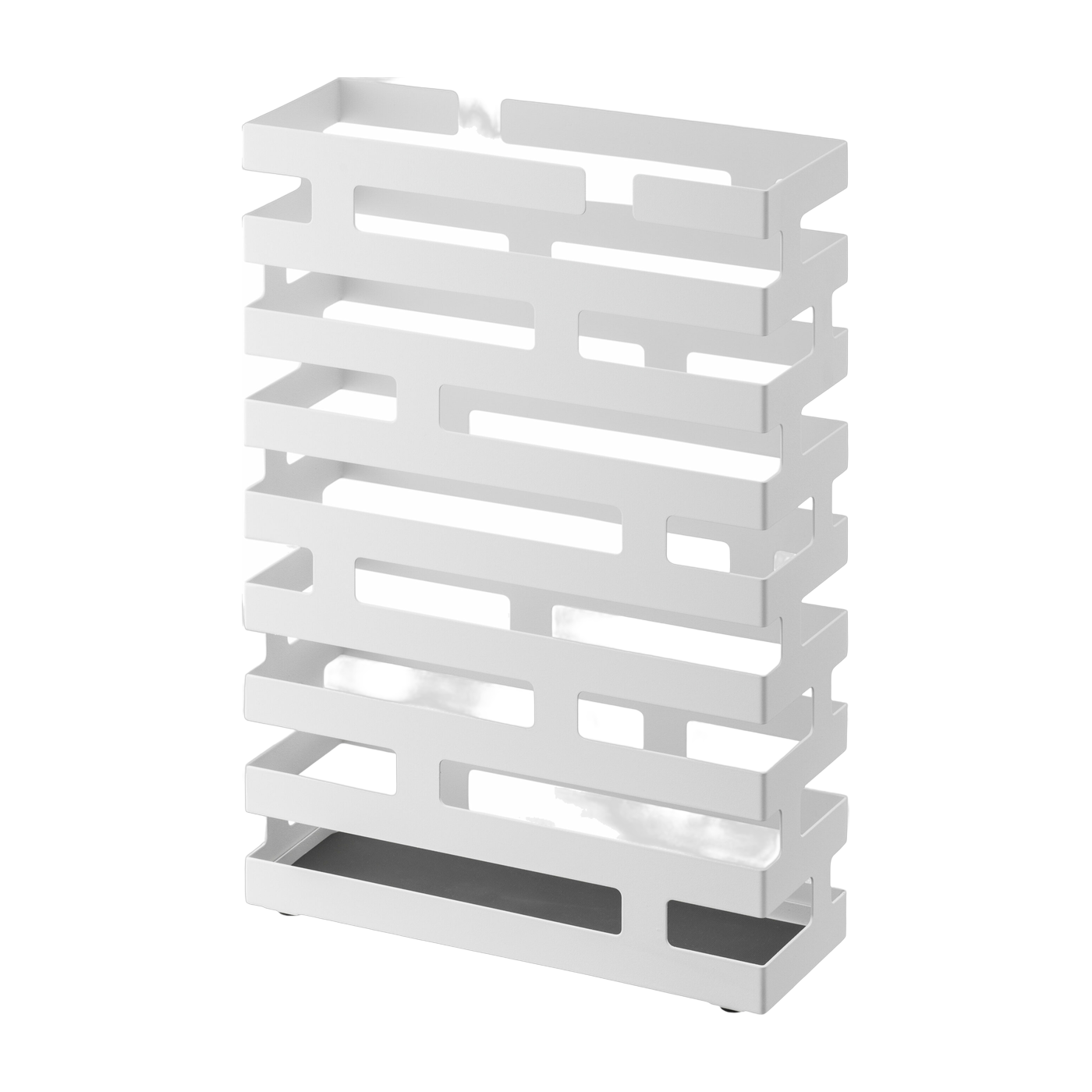 Porte-parapluies rectangulaire en acier blanc Brick - Yamazaki