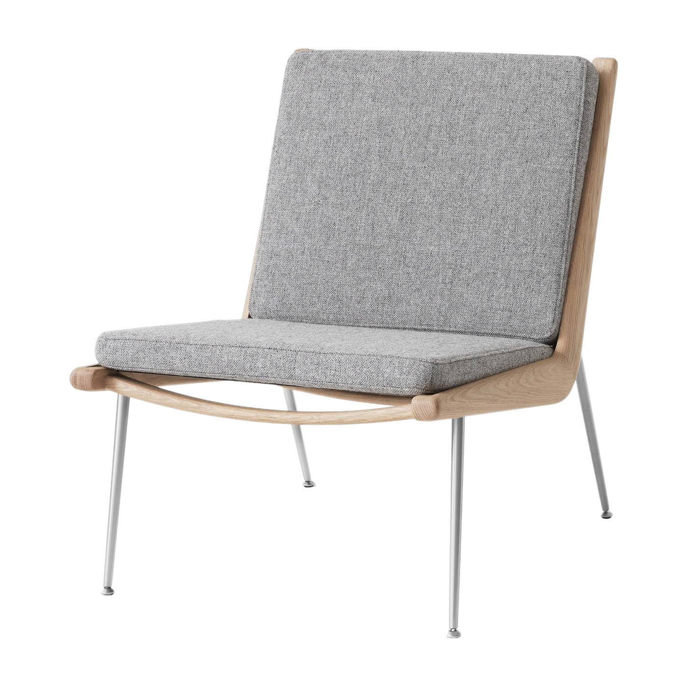 Oak and fabric armchair Hallingdal 130 with steel base Boomerang HM1 - &tradition