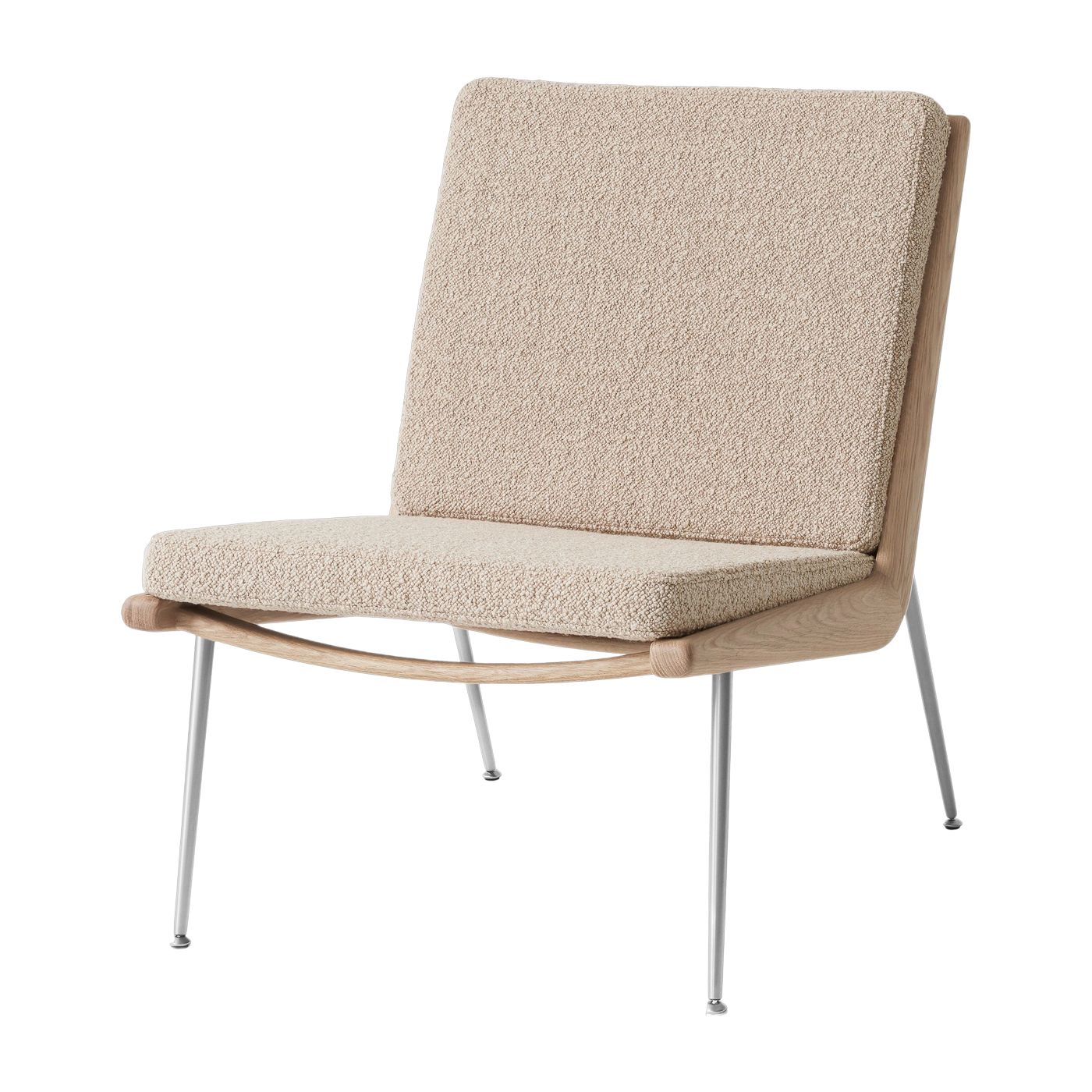 Oak and fabric armchair Karakorum 003 with steel base Boomerang HM1 - &tradition
