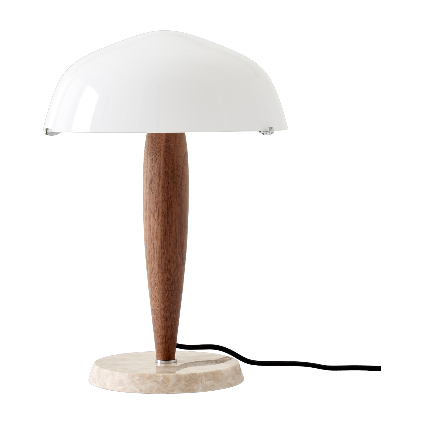 Lampada in vetro opalino in noce oliato marbre crema SHY3 - &tradition