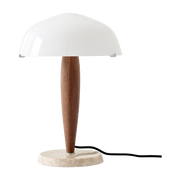 Opal glass lamp in oiled walnut marbre cream SHY3 - &tradition