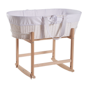 White natural fiber bassinet with white lining Moses - Happy Moses