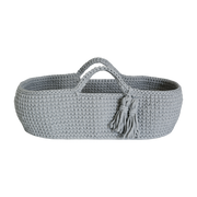 Couffin en crochet gris clair et matelas Moses - Happy Moses