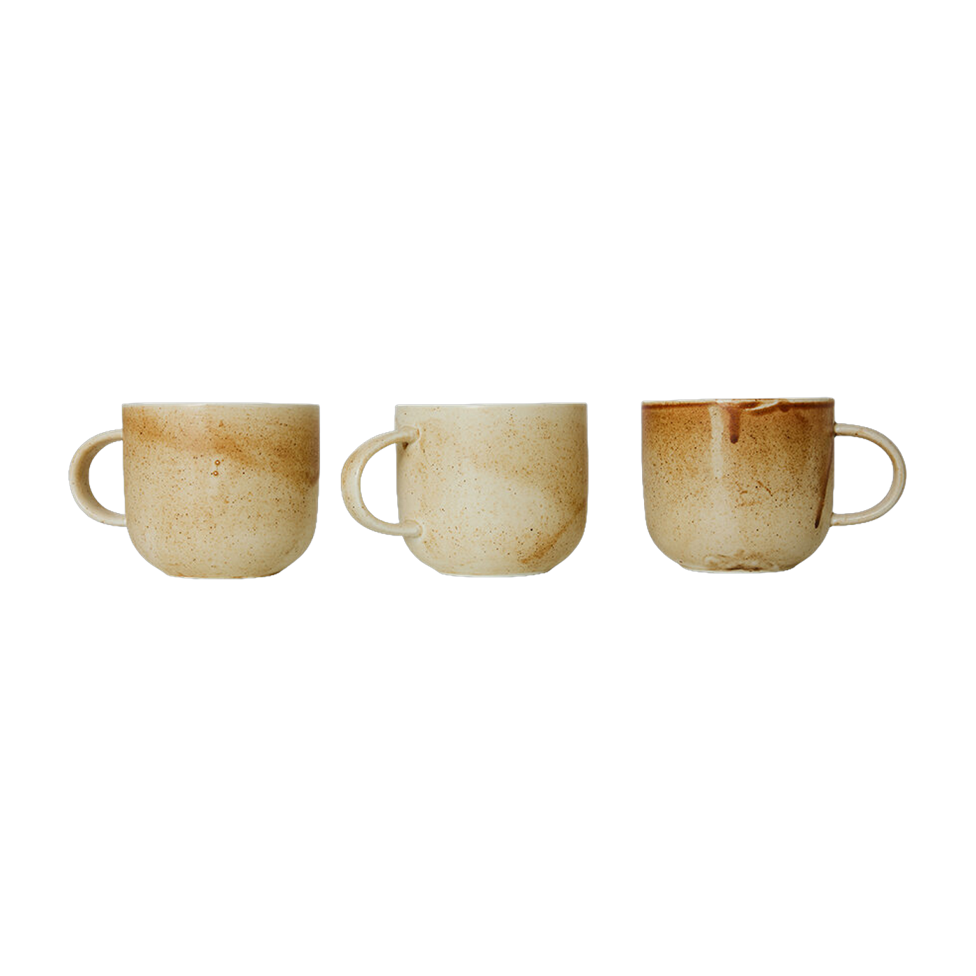Cream and brown porcelain coffee cup 320ml Rustique - HKLIVING