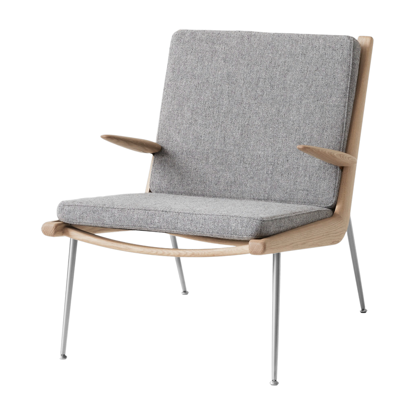 Chair with oiled oak and steel arms Hallingdal 130 Boomerang HM2 - &tradition