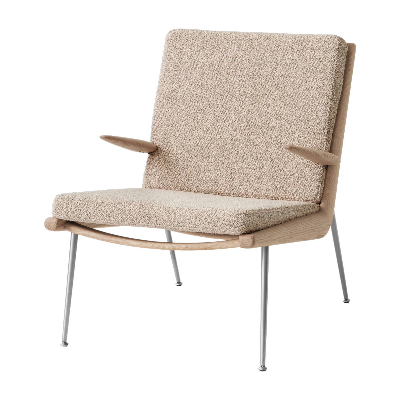 Chair with oiled oak and steel arms Karakorum 003 Boomerang HM2 - &tradition