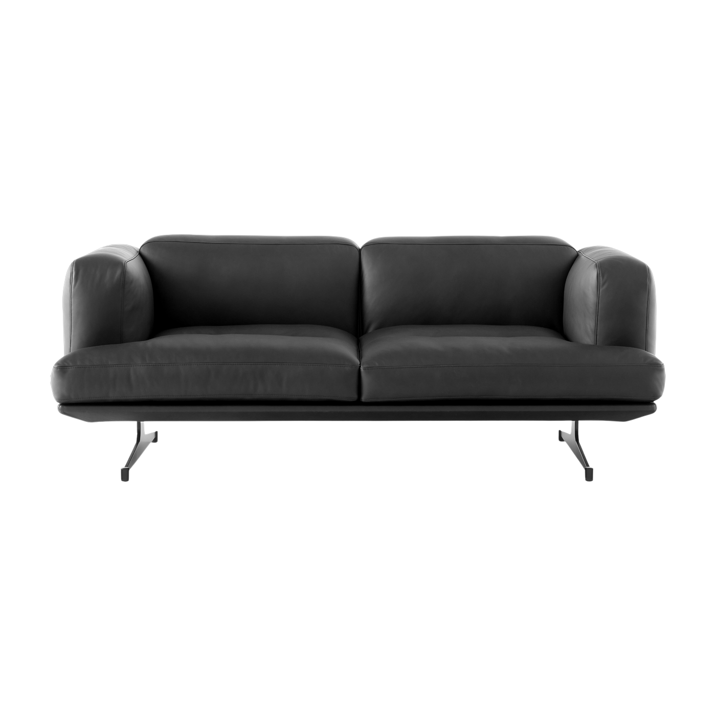 2-Sitzer-Sofa aus schwarzem Leder Inland AV22 - &tradition