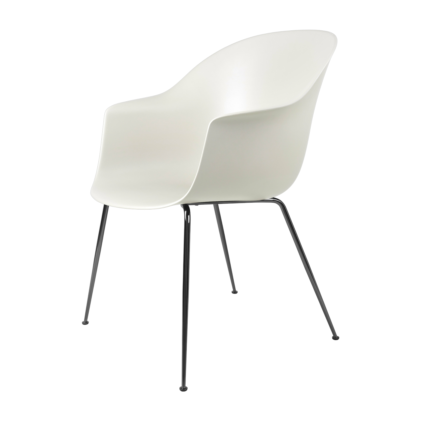 Black chrome white chair Bat - Gubi