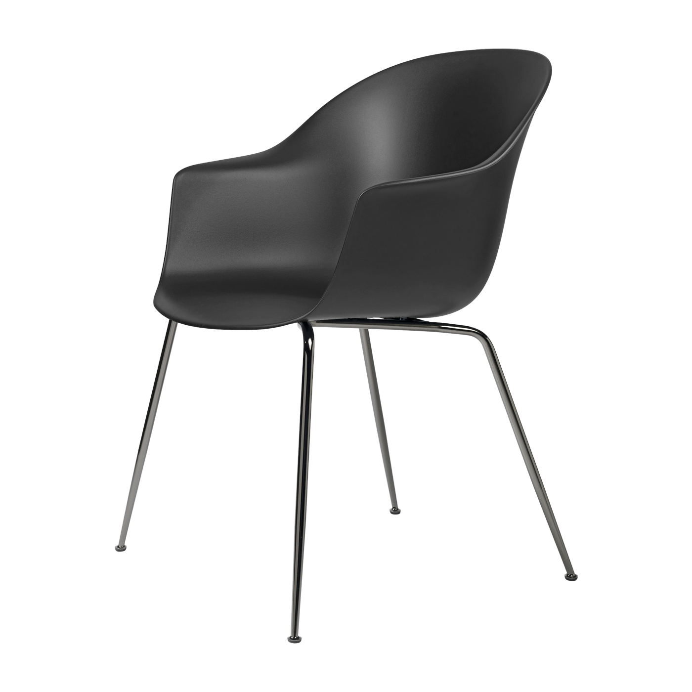 Black chrome chair Bat - Gubi