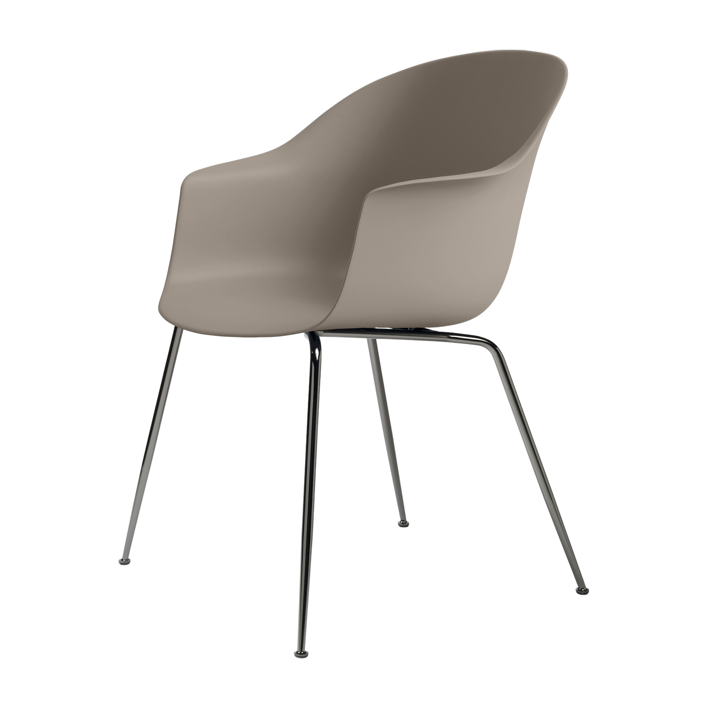 Beige Black Chrome Chair Bat - Gubi