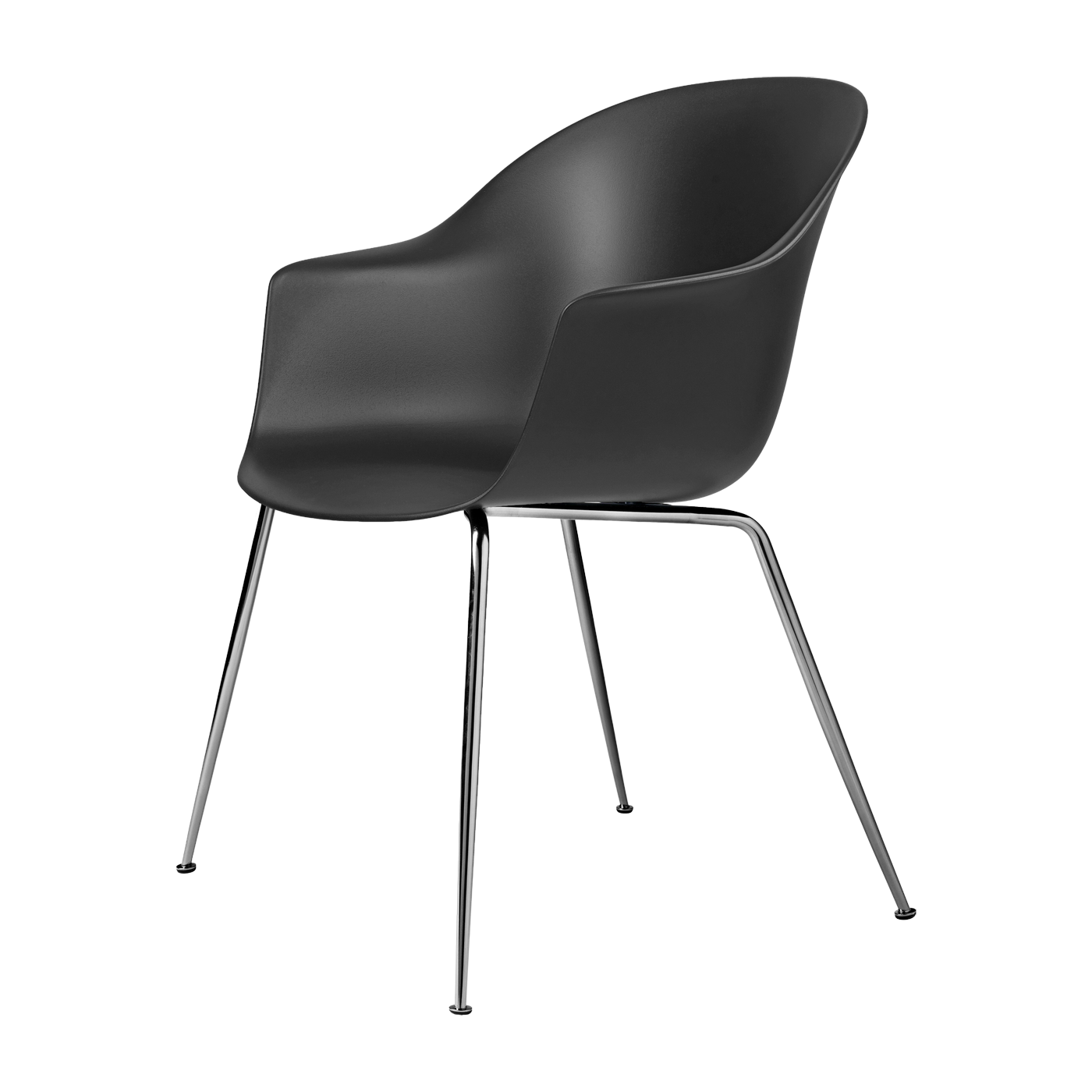 Black chrome chair Bat - Gubi