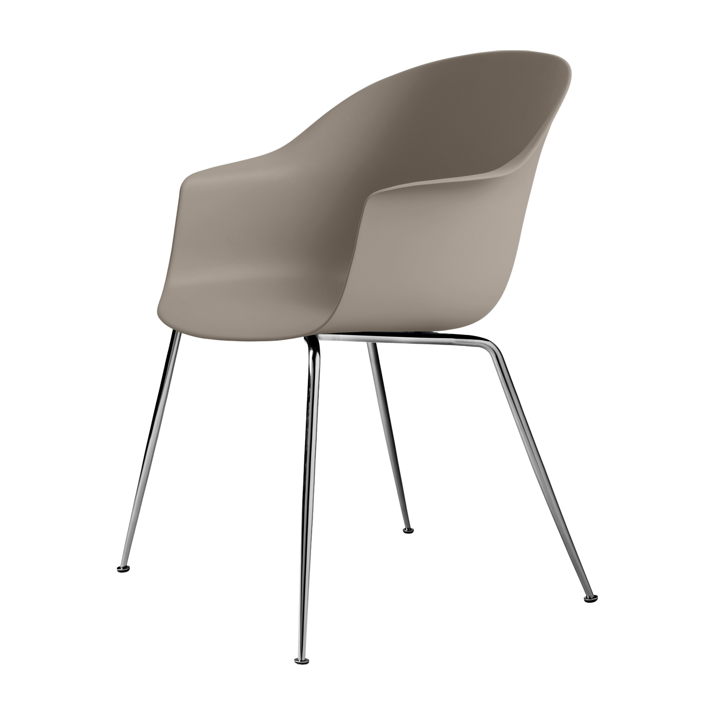 Chrome beige chair Bat - Gubi