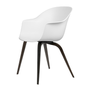 White chair semi -mate in black stained beech Bat - Gubi
