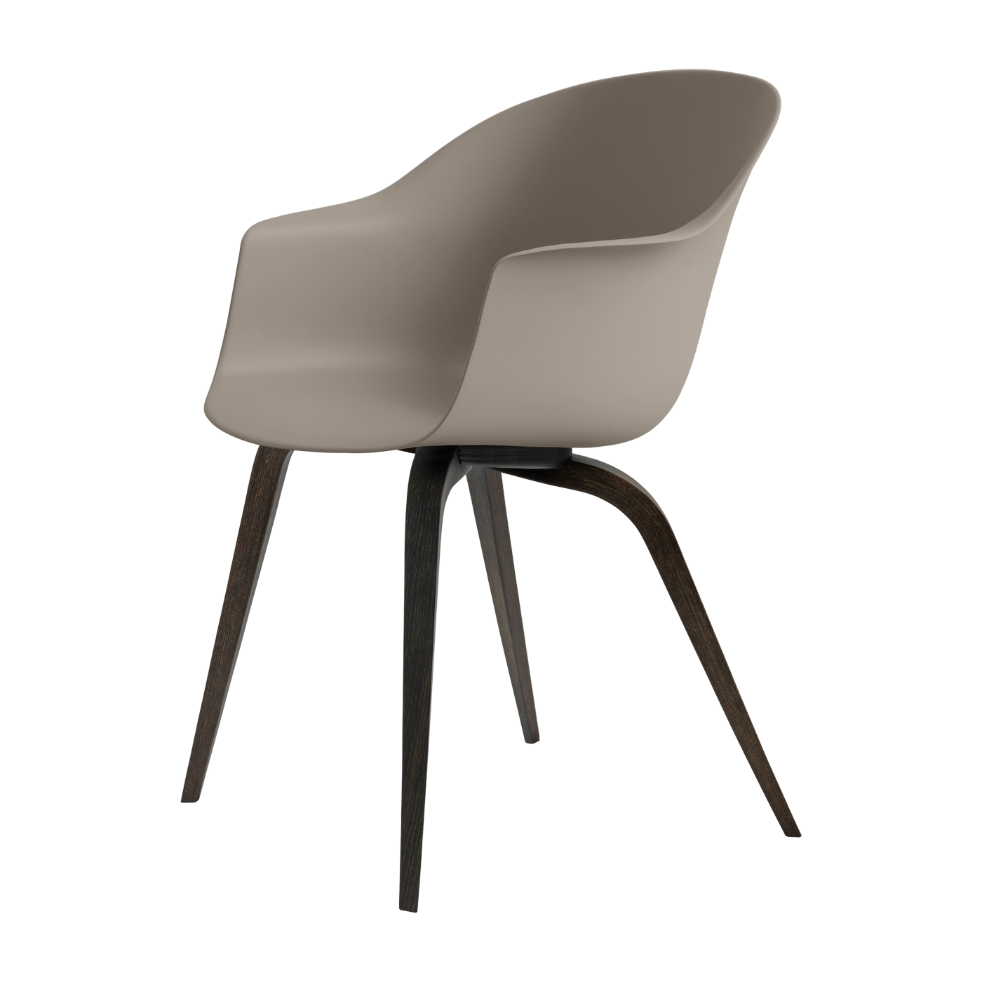 Beige chair semi -mate in black stained beech Bat - Gubi