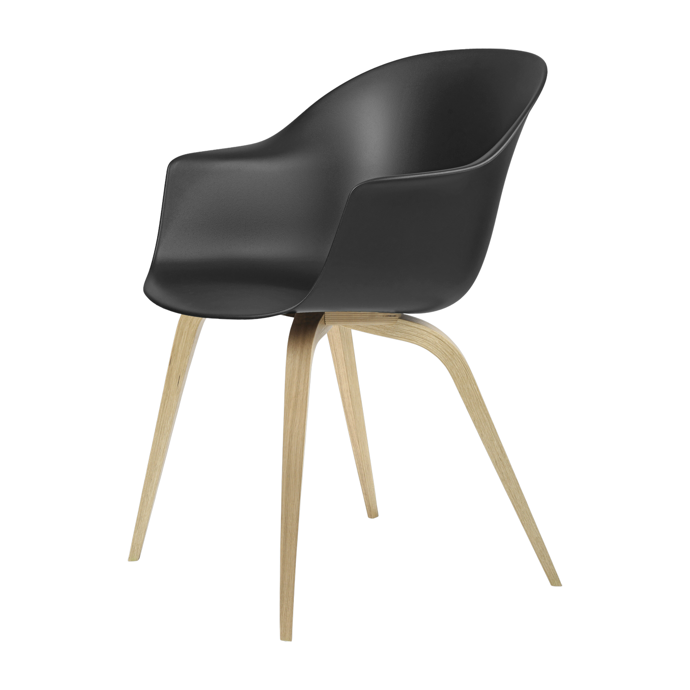 Black matte lacquered oak chair Bat - Gubi