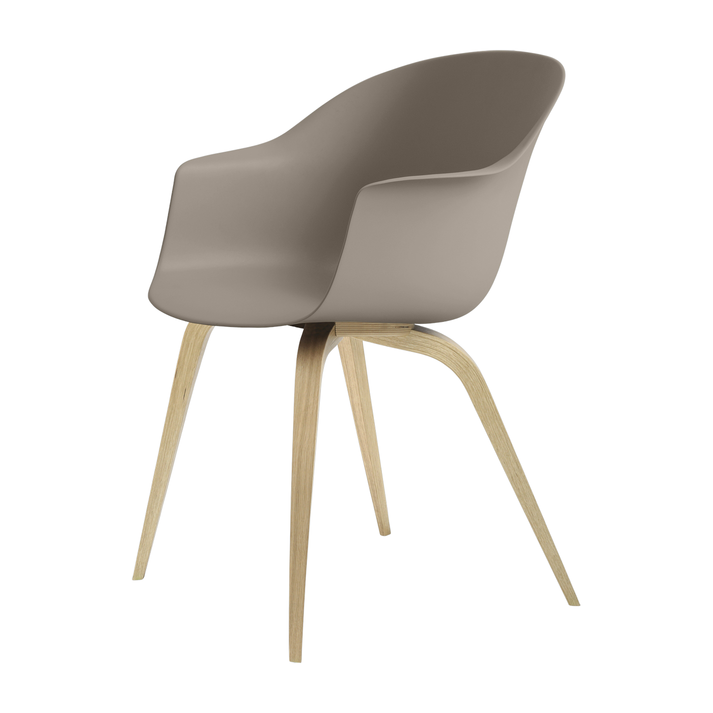 Beige chair in matte lacquered oak Bat - Gubi