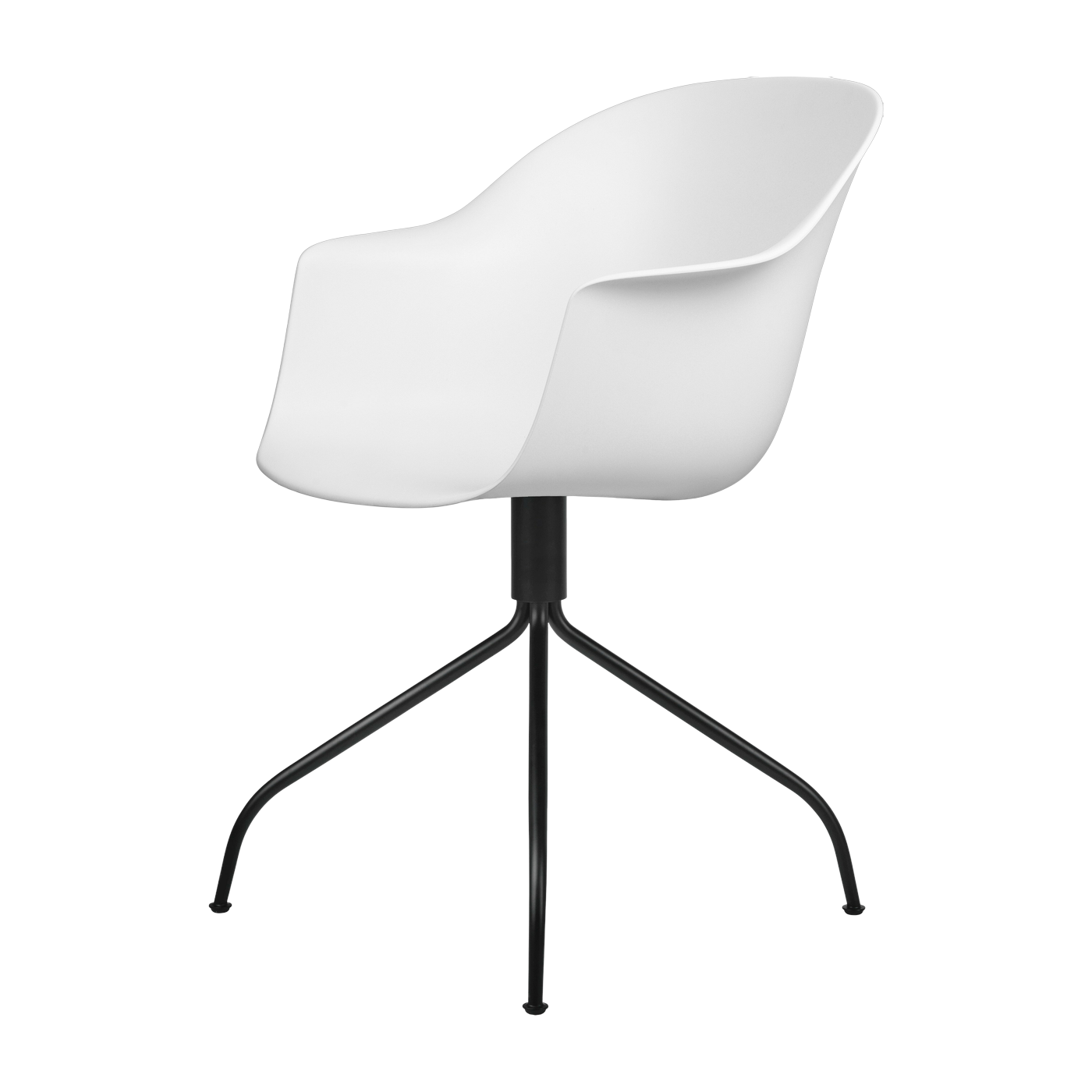 bureau white chair base black matte swivel Bat - Gubi