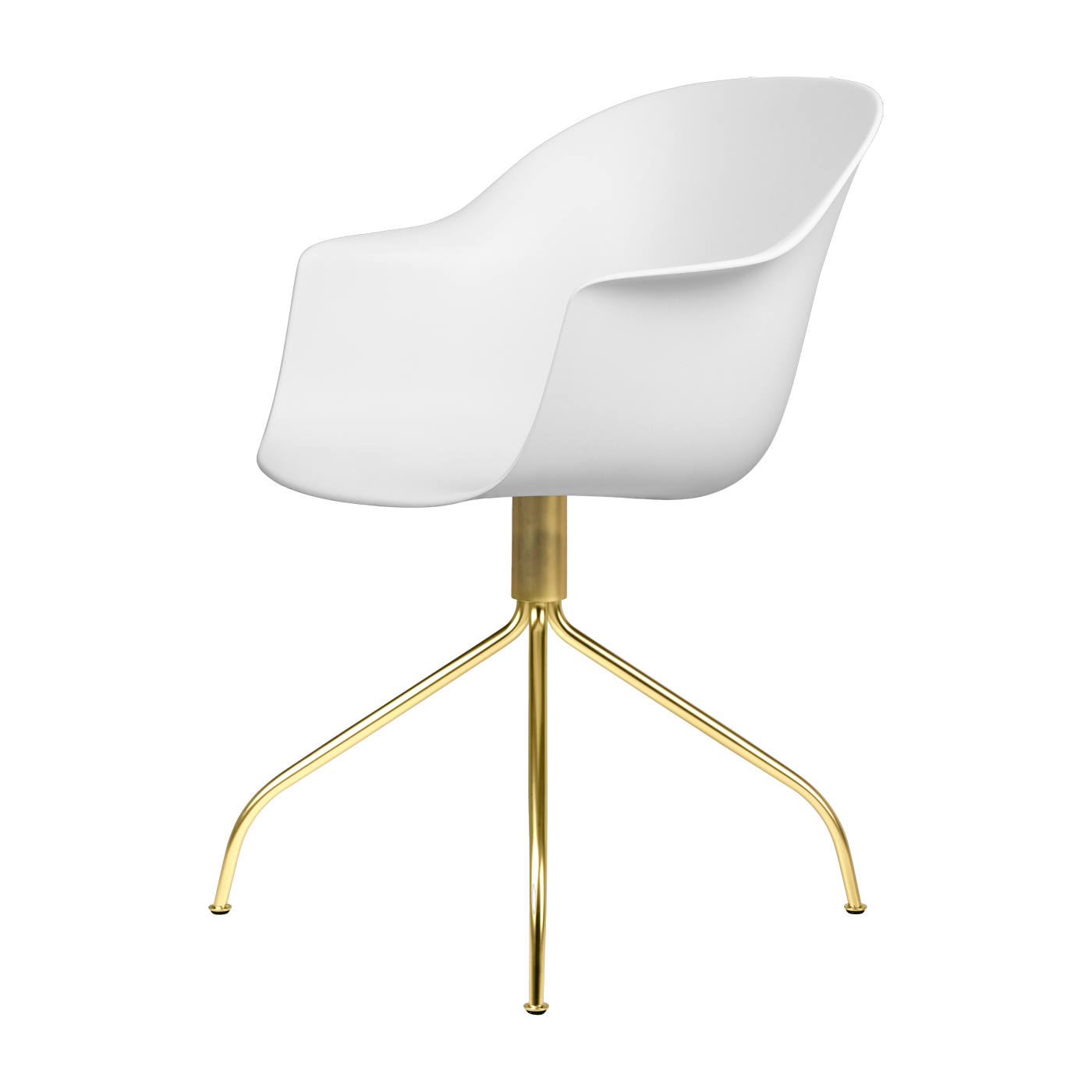 bureau white and brass swivel chair Bat - Gubi
