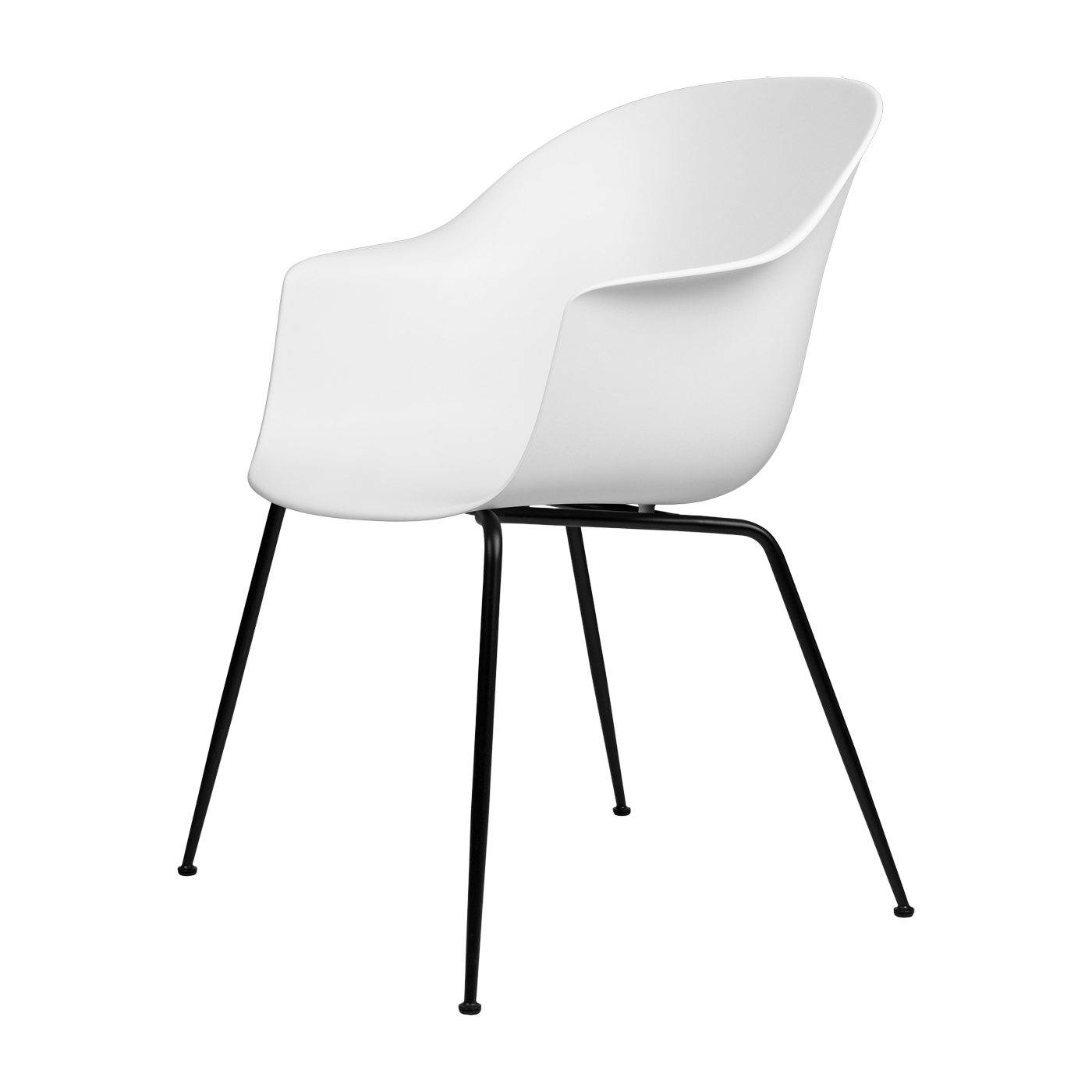 White chair with matte black base Bat - Gubi