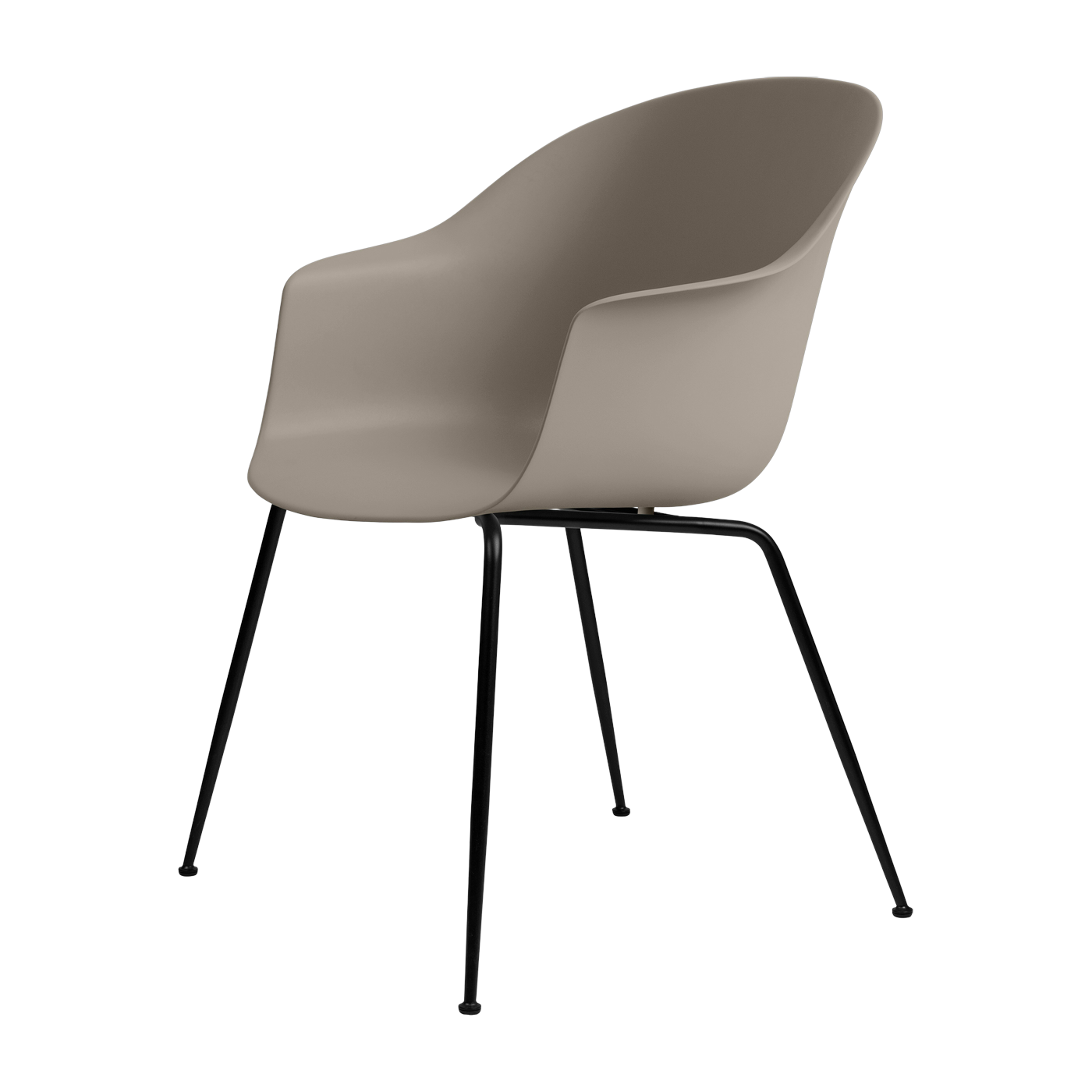 Beige chair with matte black base Bat - Gubi