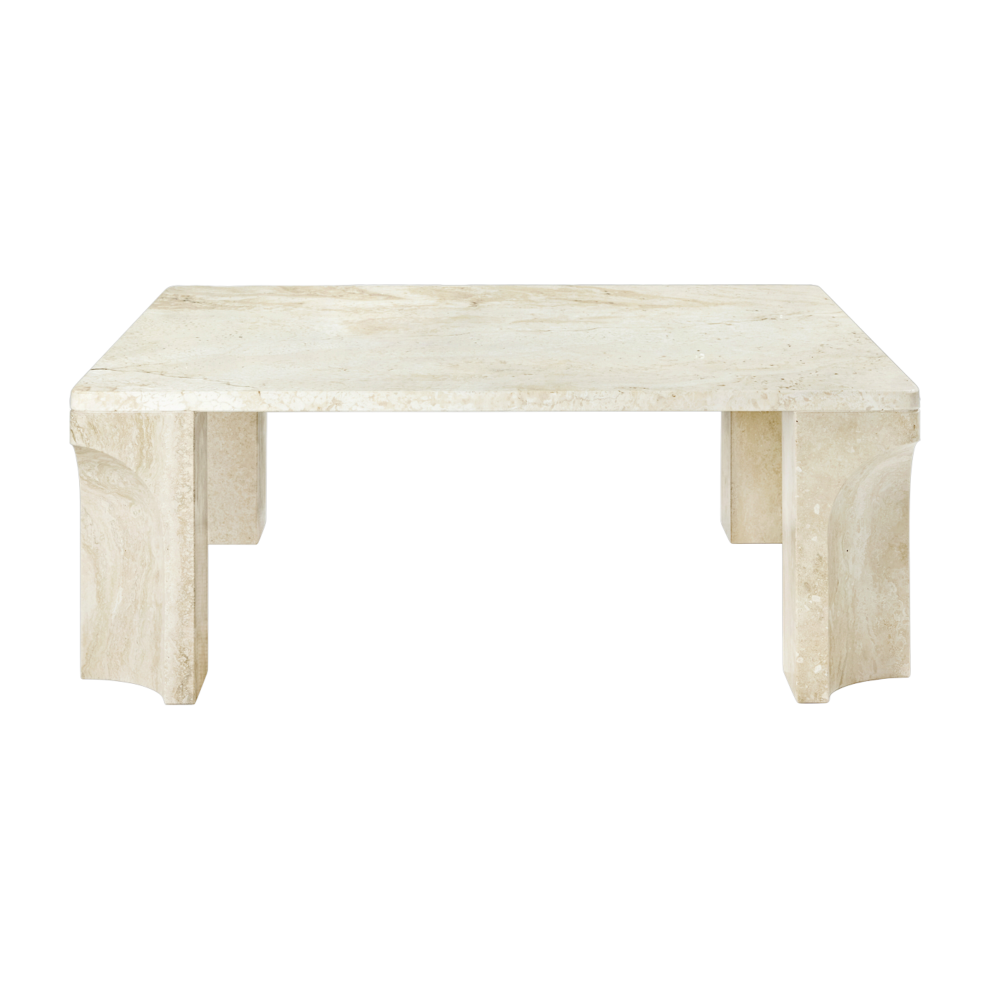 Mesa de centro de piedra caliza blanca 80x30 dórica - Gubi