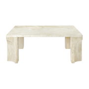 Tavolino in pietra calcarea bianca 80x30 Doric - Gubi